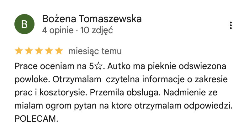 Opinia klienta