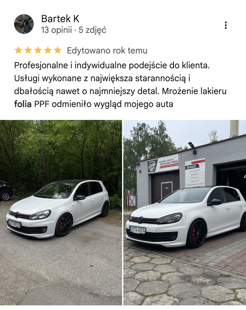 Opinia klienta Google