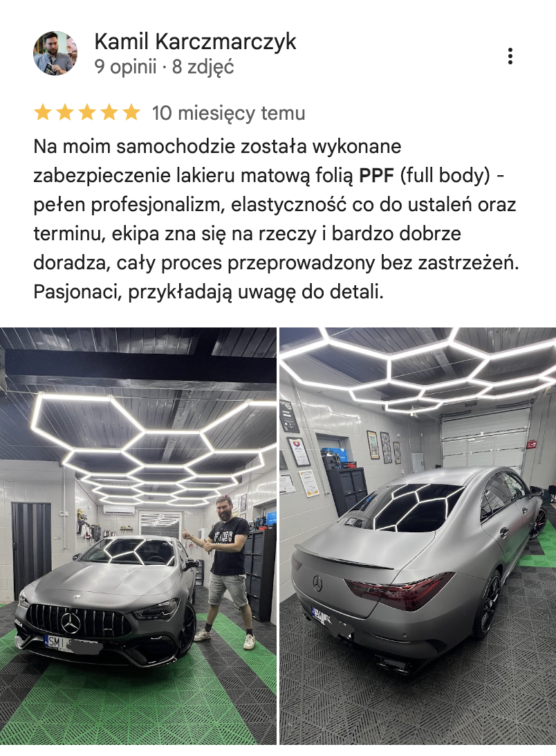 Opinia klienta Google