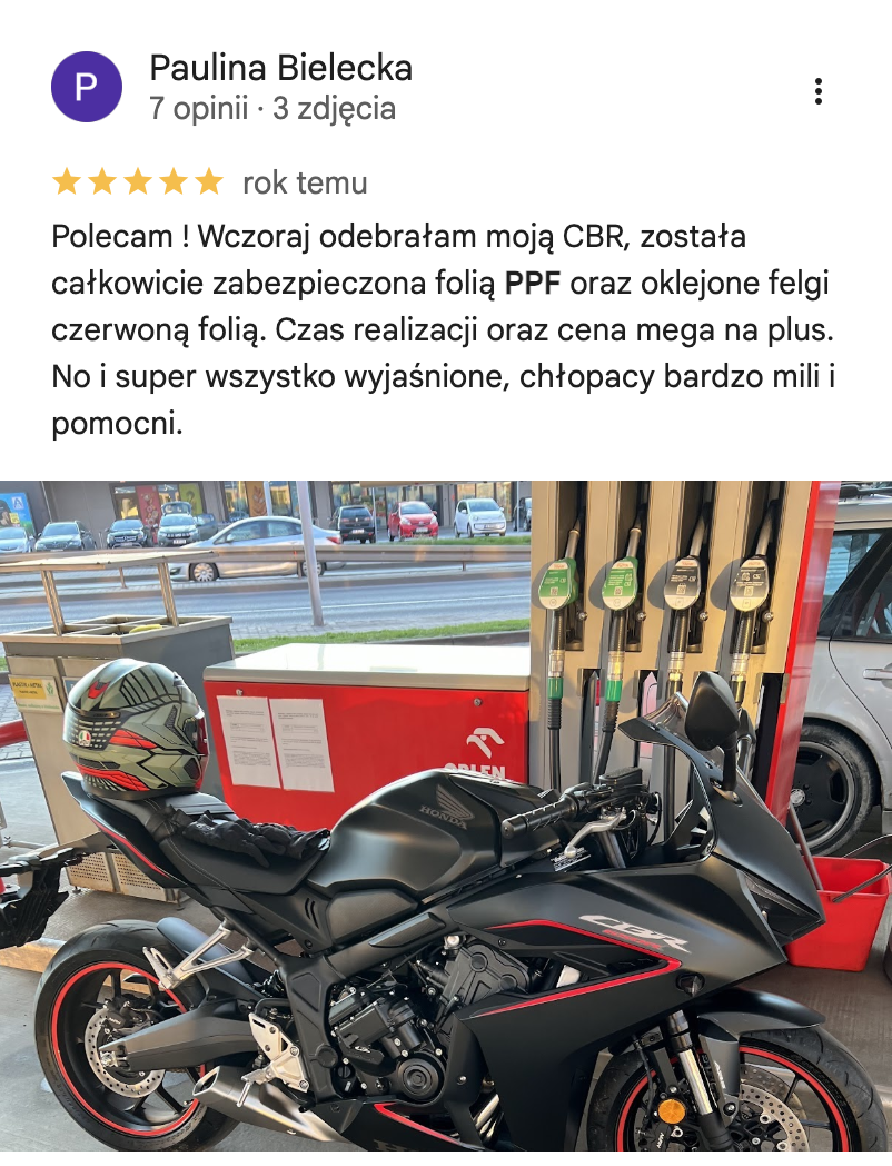 Opinia klienta Google